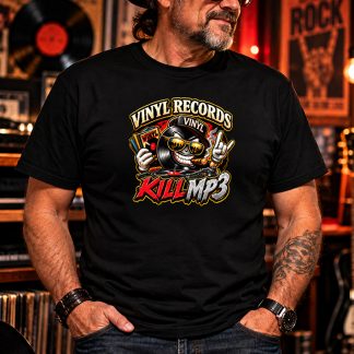"VINYL KILL MP3" T-PAITA musta